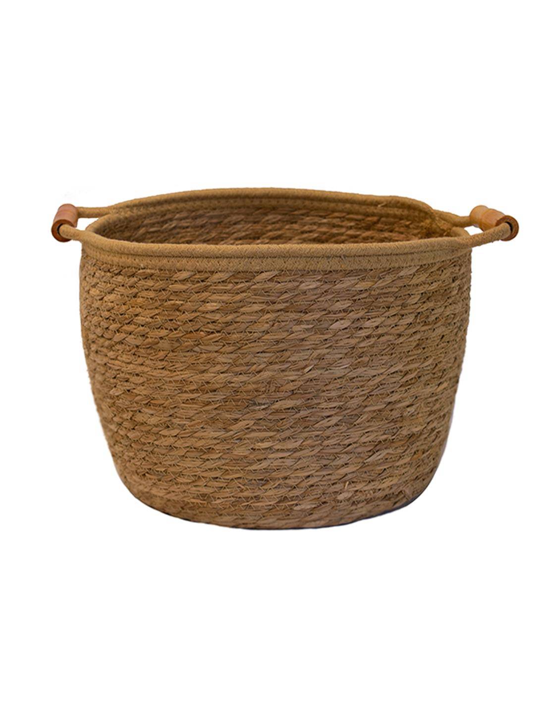Καλάθι ψάθινο φυσικό Φ30Χ23