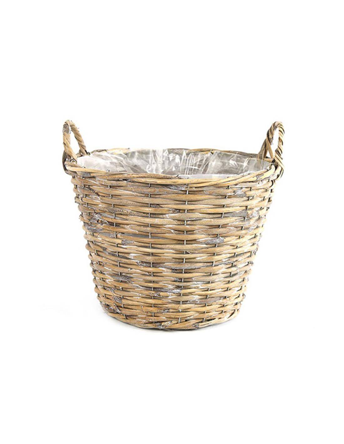 Καλάθι ψάθινο με νάυλον  35Χ25