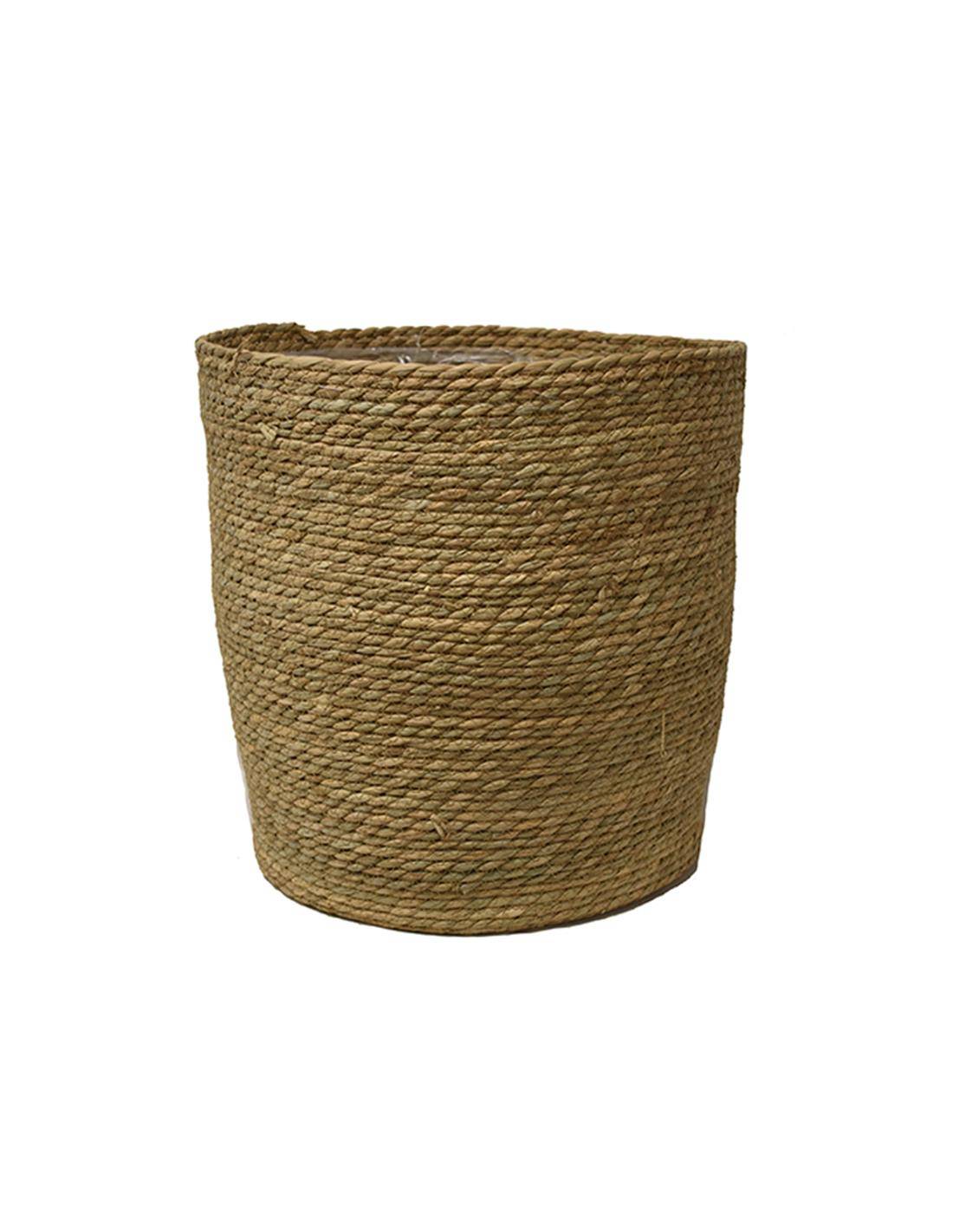Καλάθι ψάθινο φυσικό με ναύλον 40Χ40