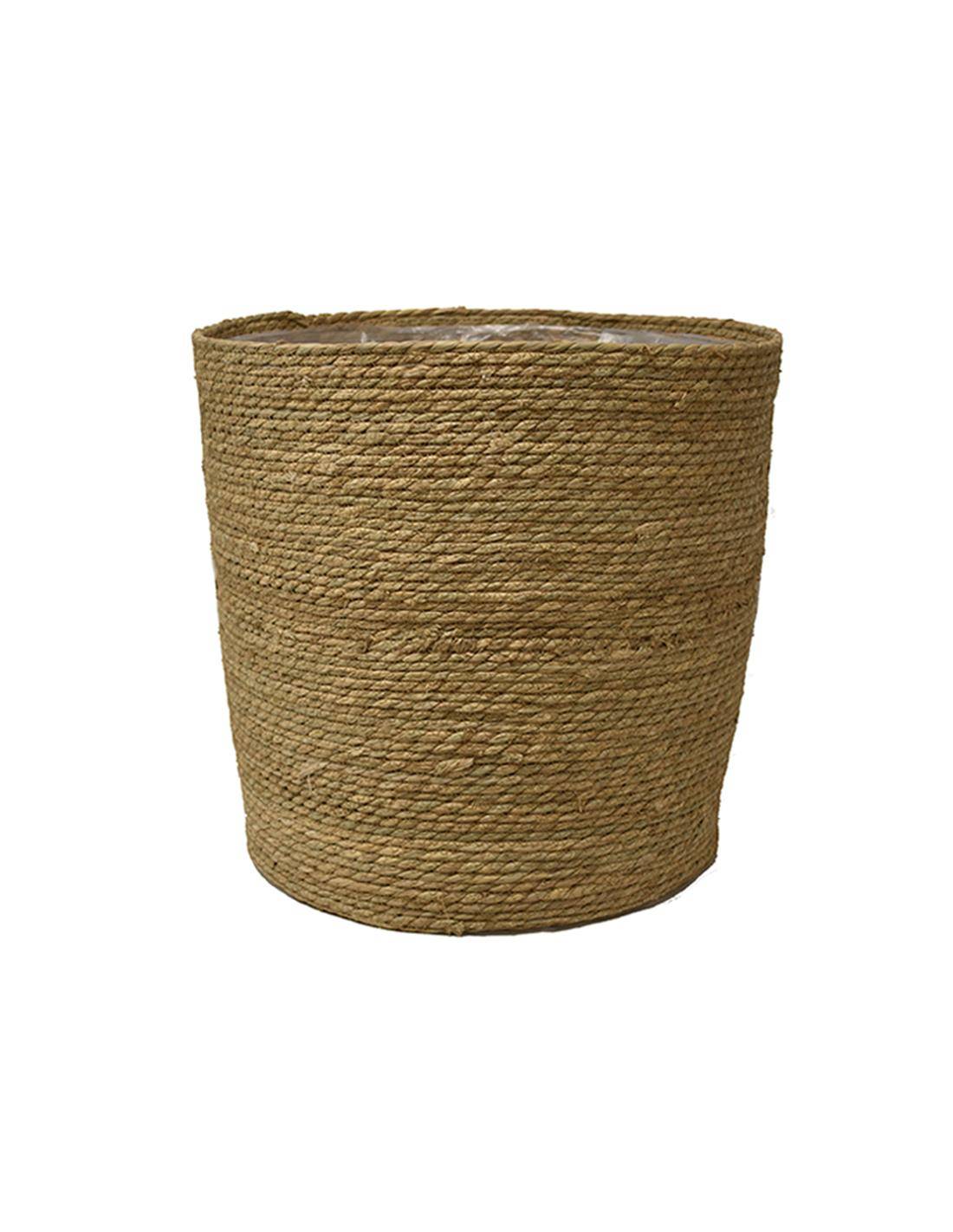 Καλάθι ψάθινο φυσικό με ναύλον 45Χ45