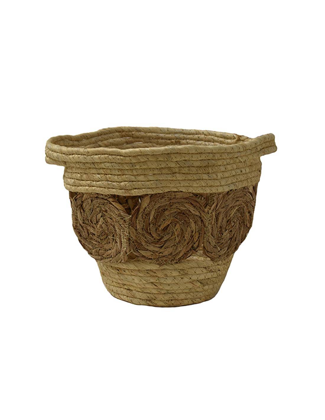 Καλάθι ψάθινο με σχέδιο 23Χ22