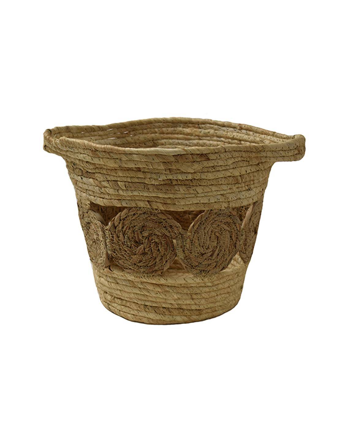Καλάθι ψάθινο με σχέδιο 27Χ25