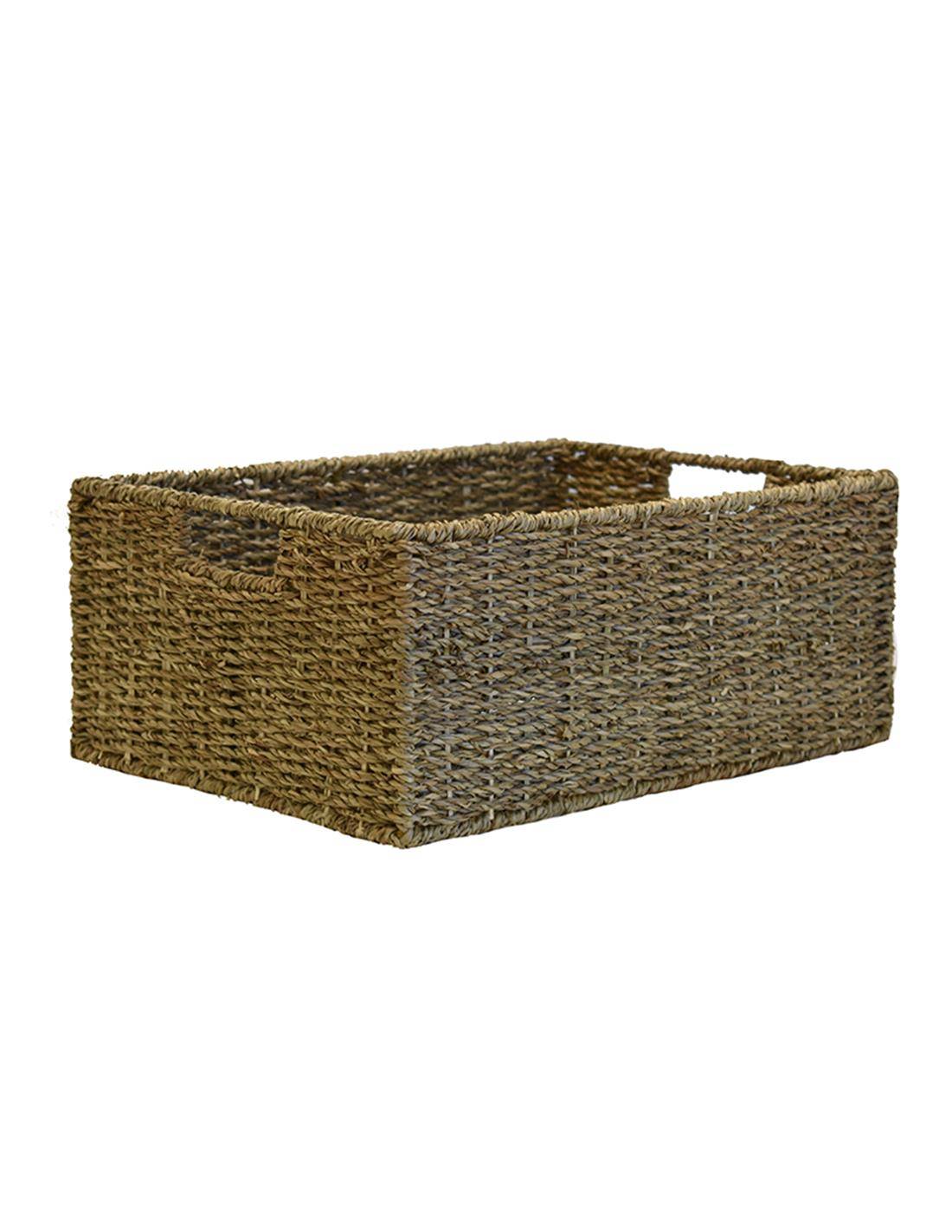 Καλάθι ψάθινο με χούφτες 40Χ28Χ16