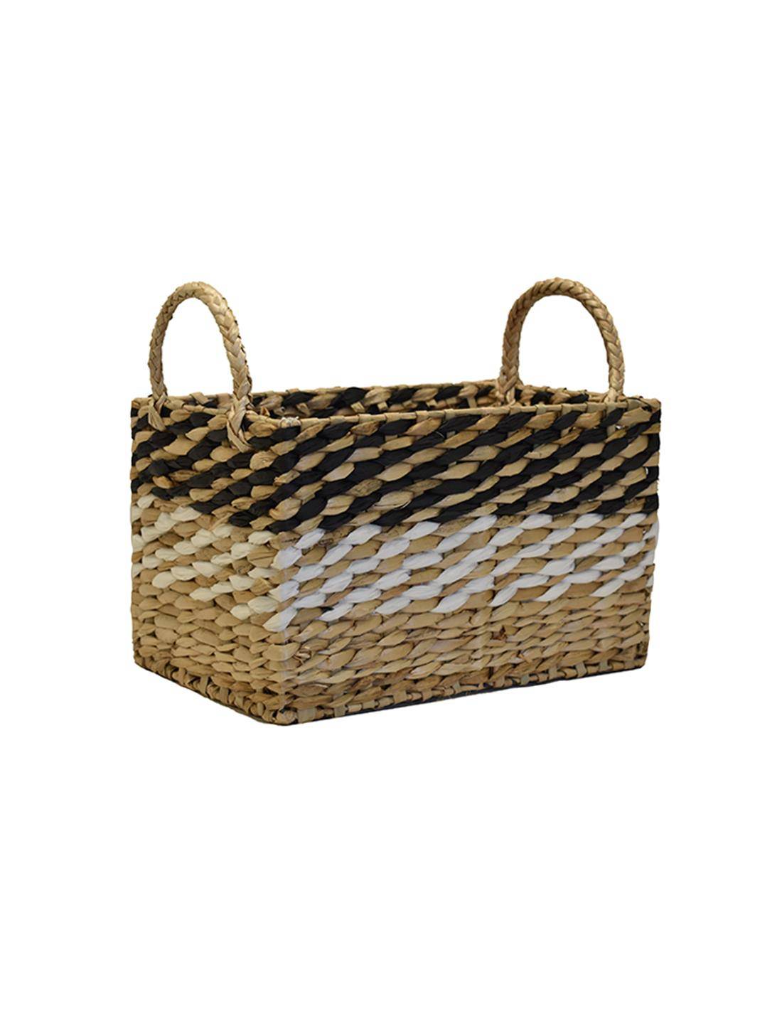Καλάθι ψάθινο rush paper 3χρωμο παραλ/μο 33Χ22Χ20