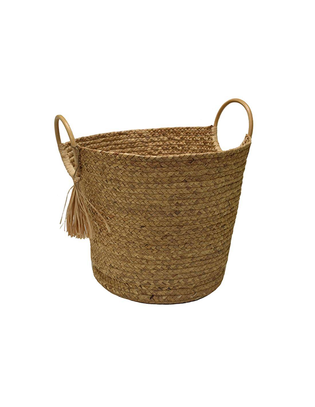 Καλάθι τσάντα υδρουάκινθου καφέ με χερούλια 40,5Χ35