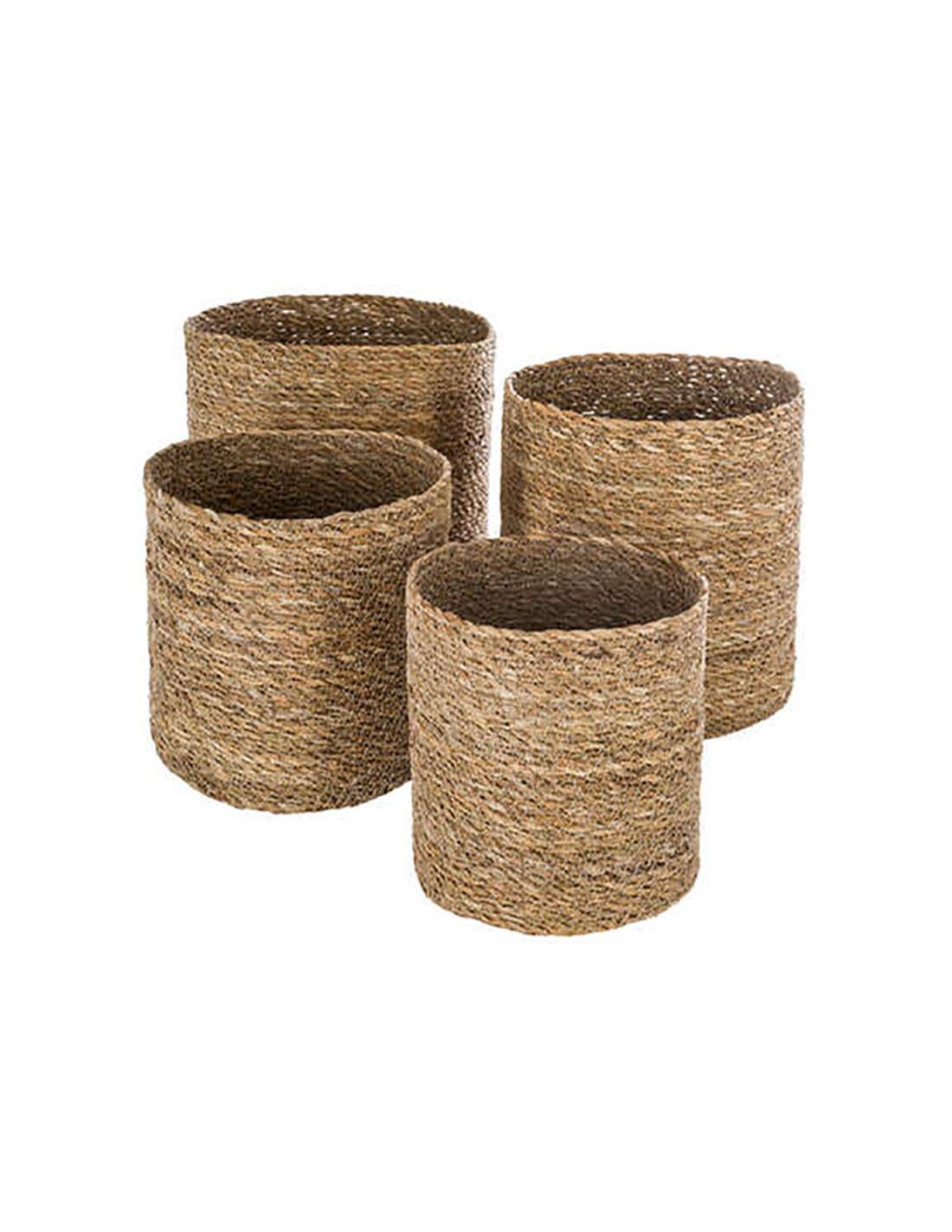 Καλάθια ψάθινα σετ 4(19Χ19+21,5Χ21,5+24Χ24,5+27,5Χ27)