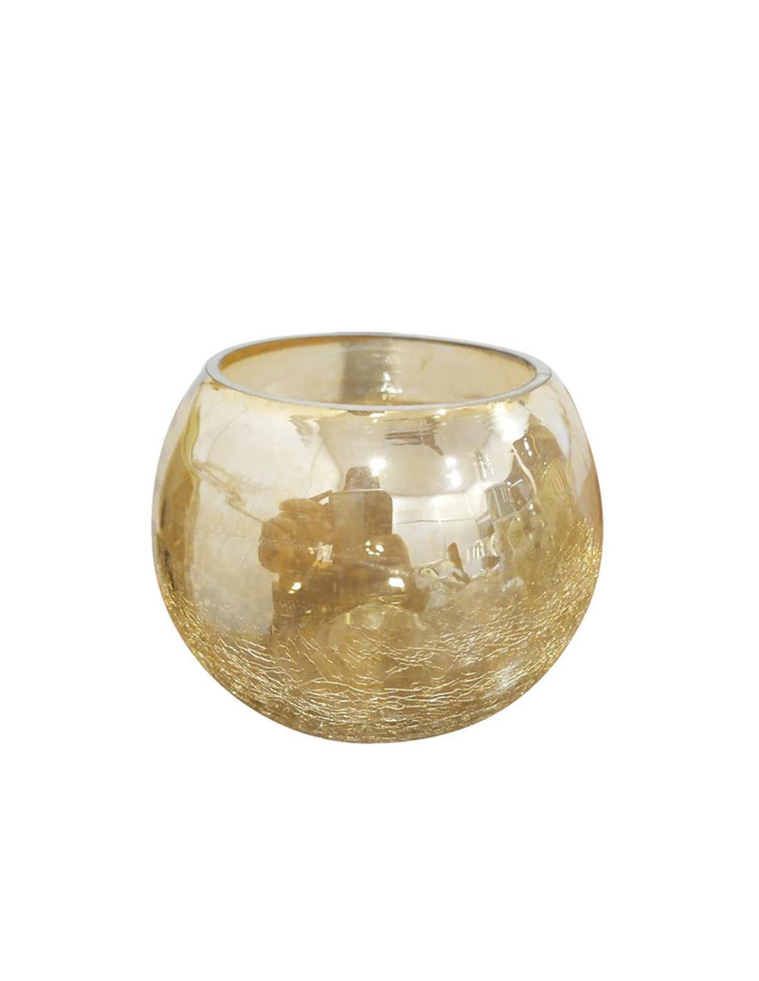 Κηροπήγιο γυαλ.μπουλ ant.χρυσό 11X11