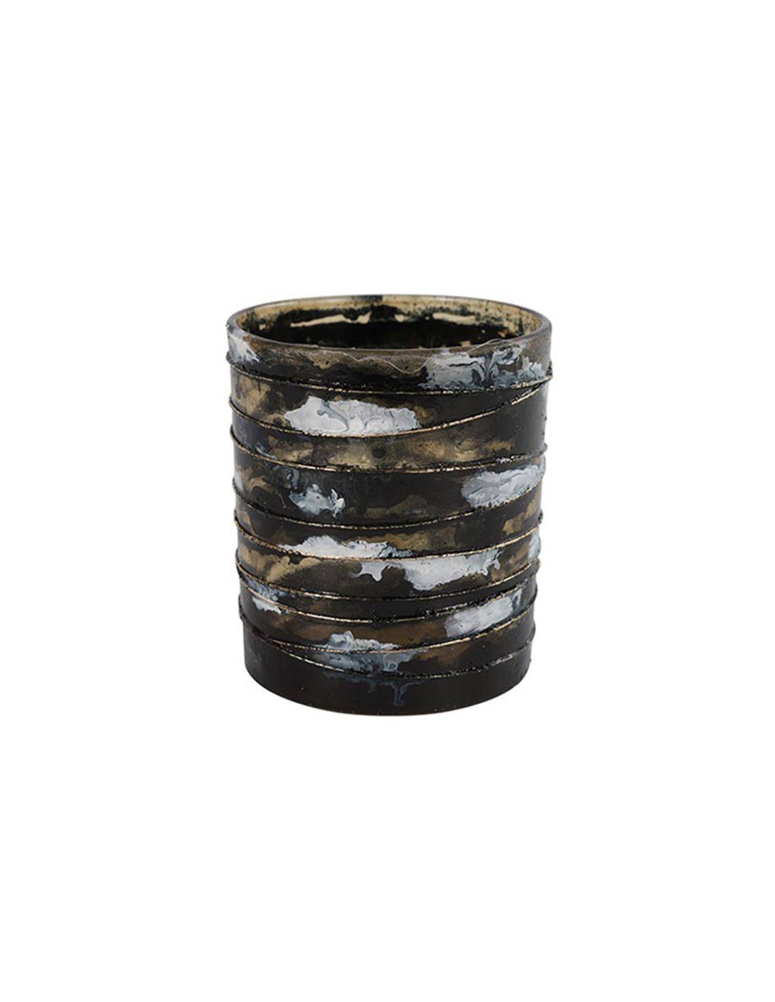 Κηροπήγιο γυαλ.Pietro ανθρακί 9Χ10