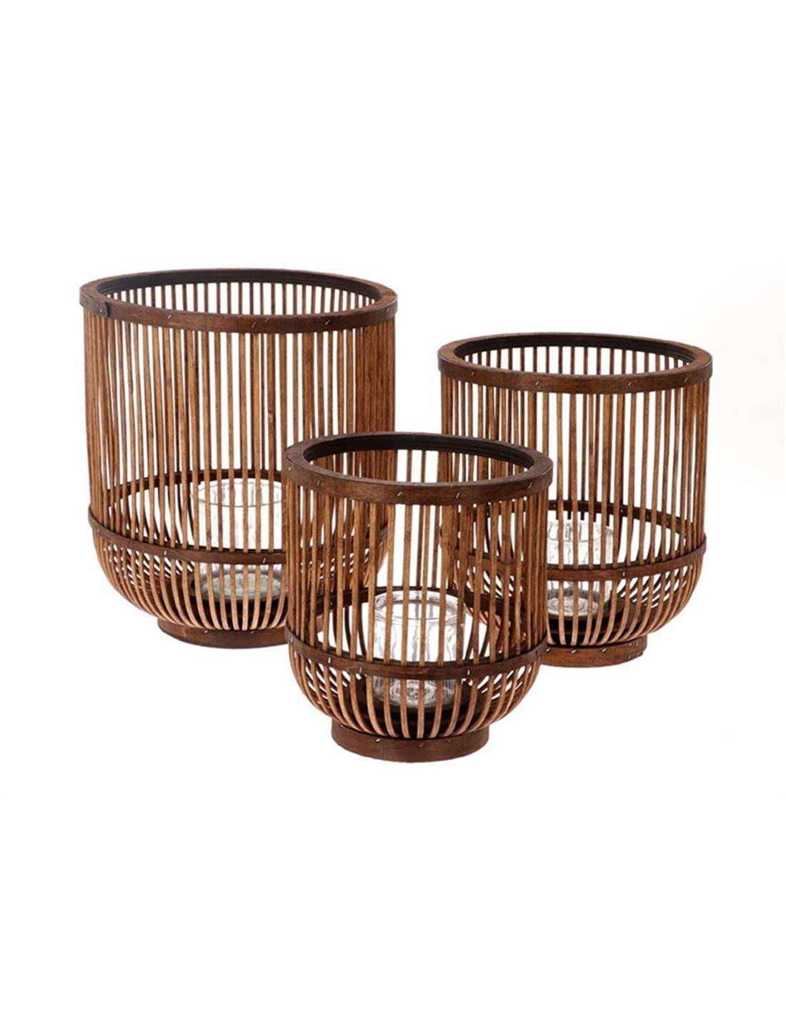 Φανάρι ξύλινο καφέ 21Χ22