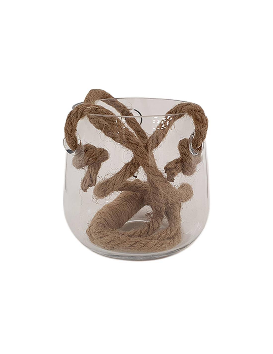 Κηροπήγιο κρεμ.με σχοινί 15Χ14εκ.