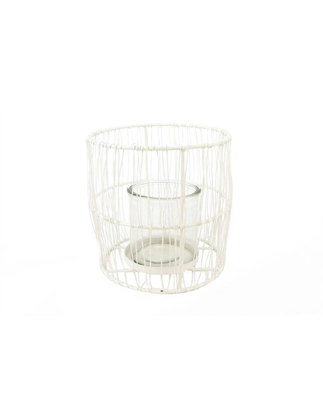 Κηροπήγιο μετ.συρμάτινο λευκό 16Χ16