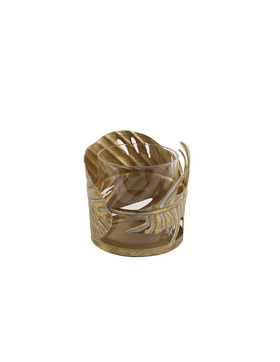 Κηροπήγιο μεταλ.χρυσό φύλλο 12Χ11