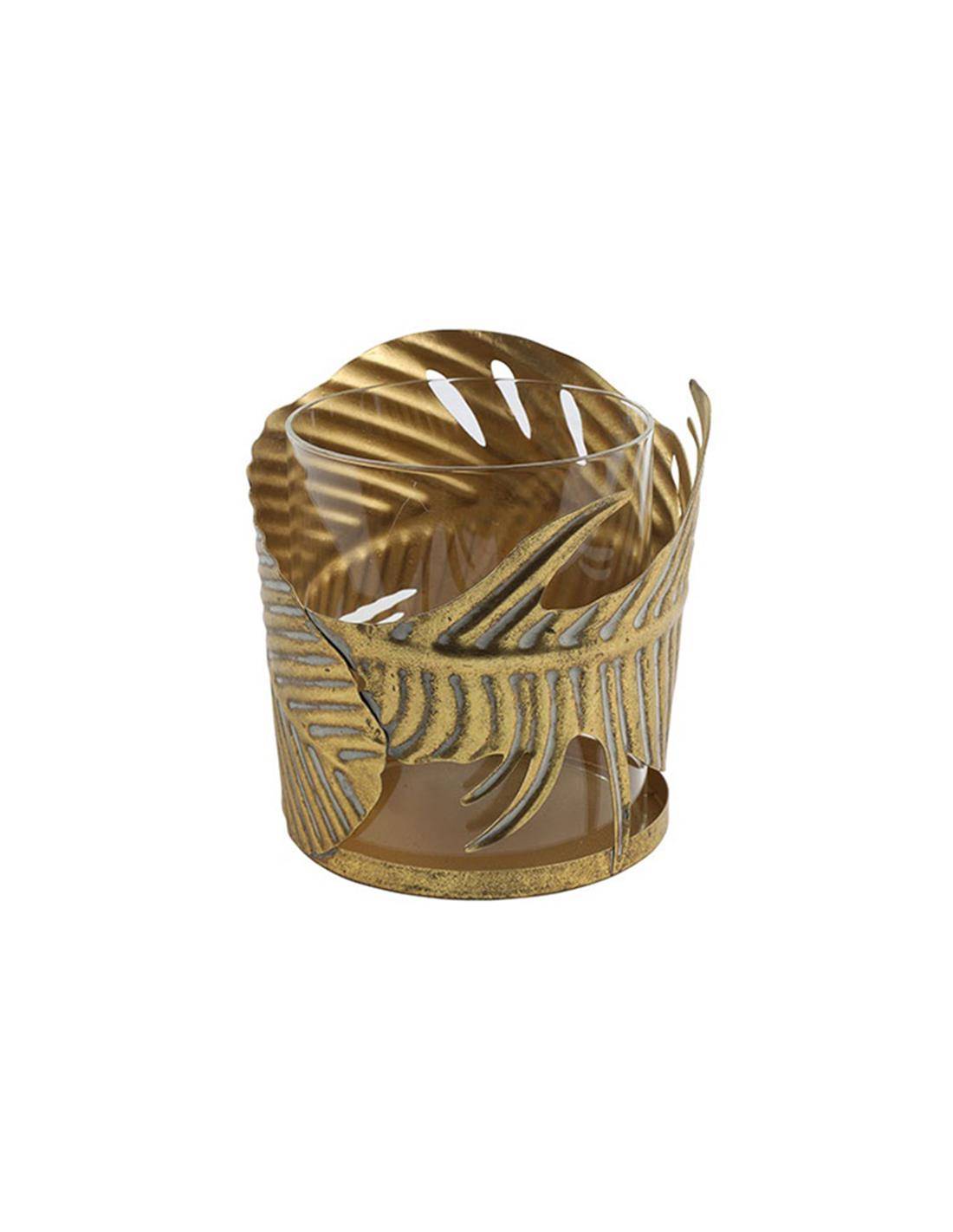 Κηροπήγιο μεταλ.χρυσό φύλλο 15Χ16