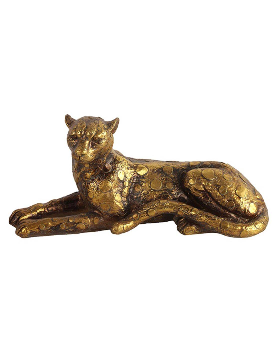 Λεοπάρδαλη καθιστή κεραμ.χρυσό χρ. 30Χ13