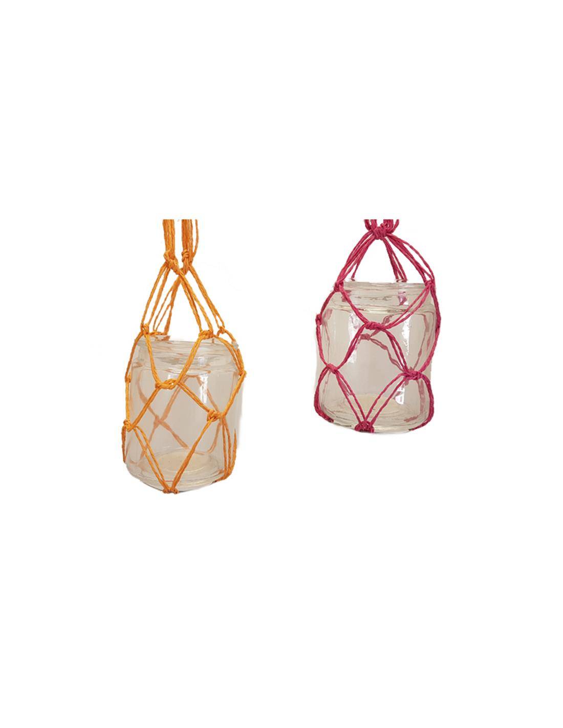 Μακραμέ χρωμ.με κηροπήγιο 8Χ10 3χρ.