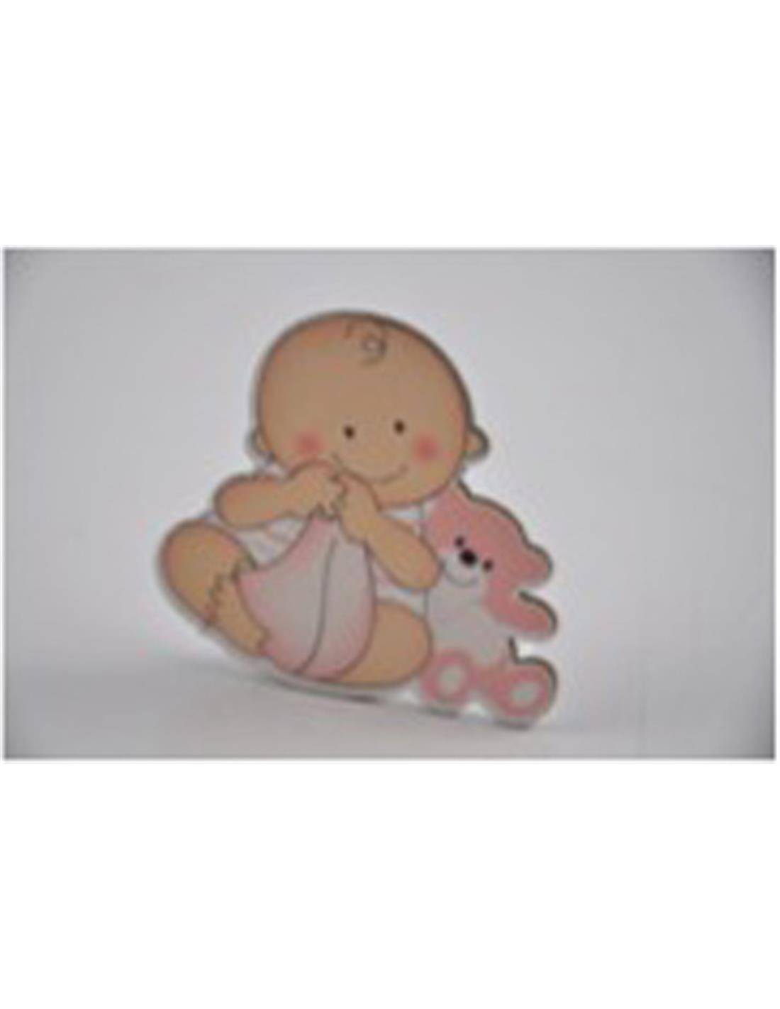 Μωρό με αρκουδάκι κλιπ ροζ