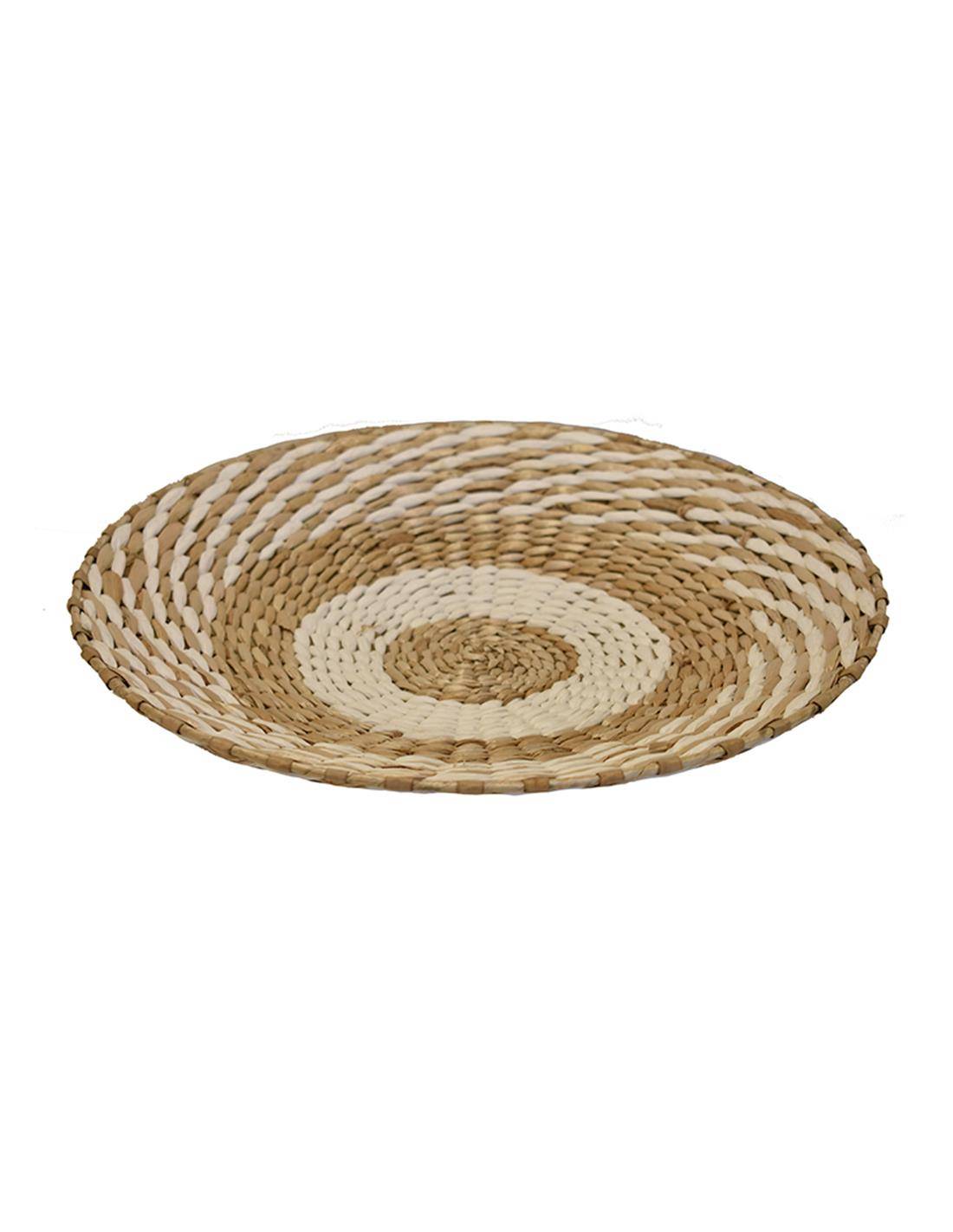 Πιατέλα ψάθινη τοίχου φυσικό χρ.με λευκό σχ. Φ40