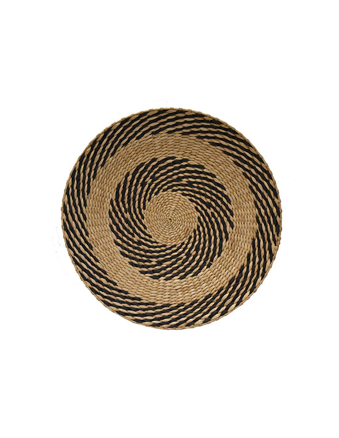 Πιατέλα ψάθινη τοίχου μαύρο σχ. Φ50Χ6