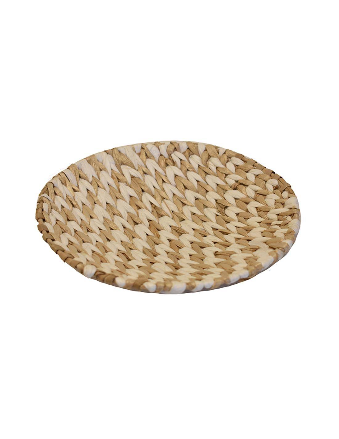 Πιατέλα ψάθινη τοίχου rush λευκή Φ25