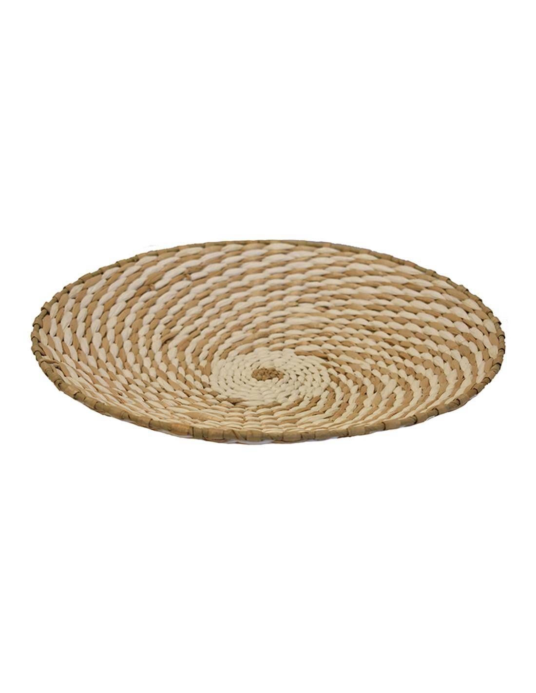 Πιατέλα ψάθινη τοίχου rush λευκή Φ40