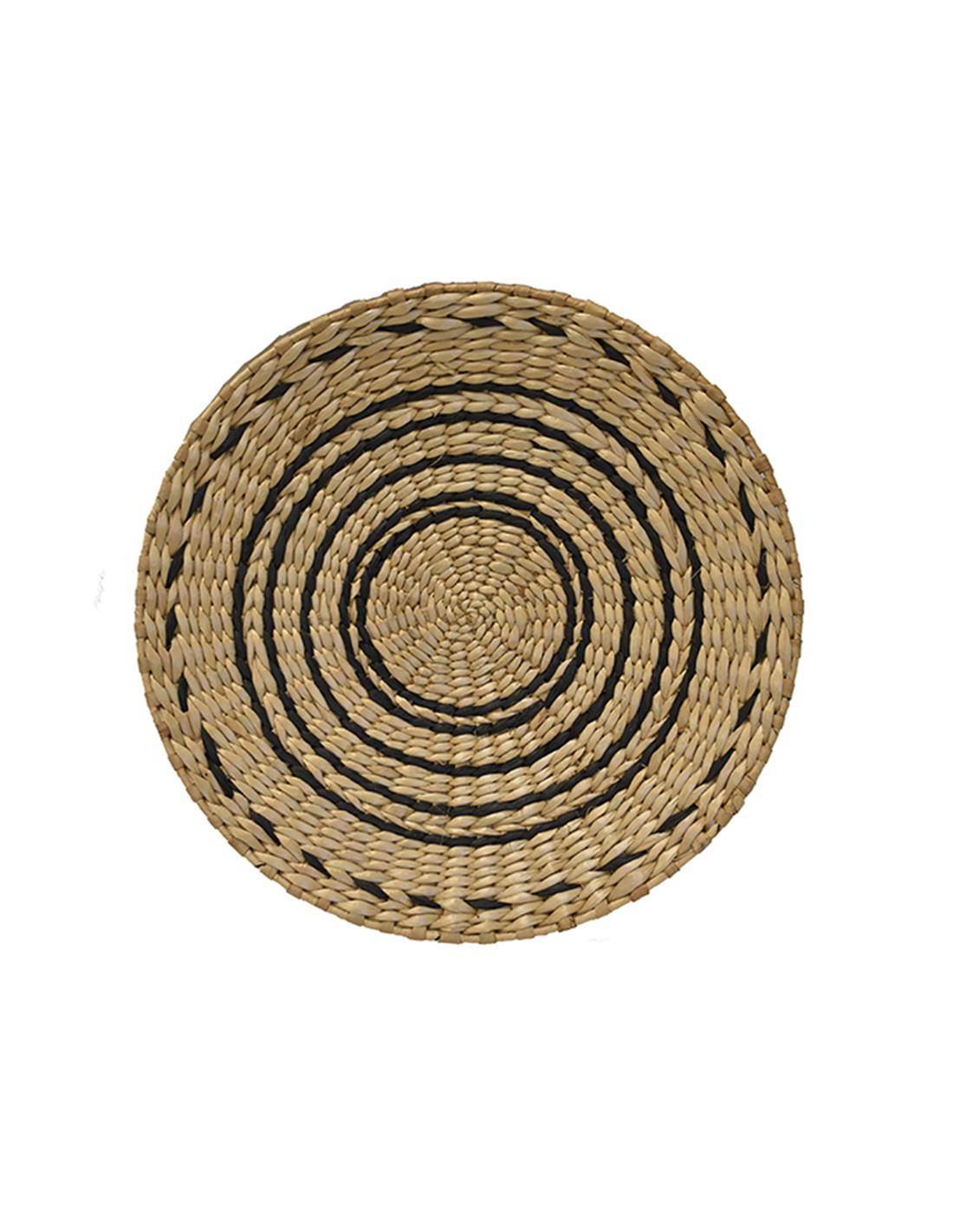 Πιατέλα ψάθινη τοίχου σχ.μαύρη ρίγα Φ40Χ6