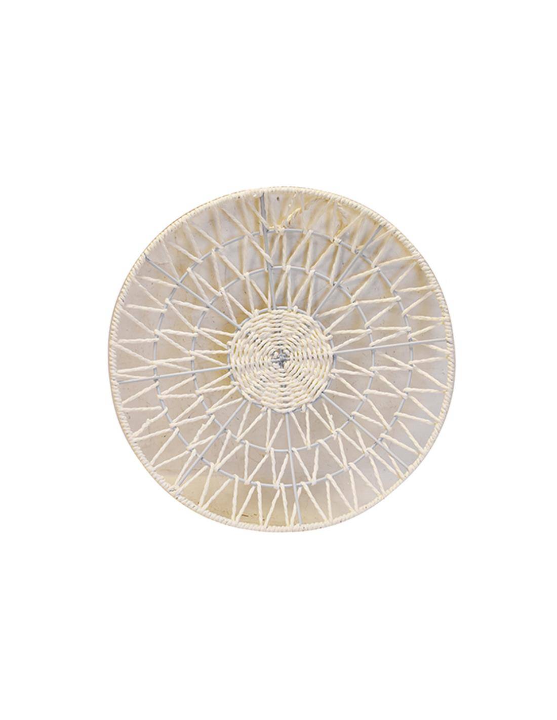 Πιατέλα τεχν.raffia τοίχου λευκή Φ35Χ5