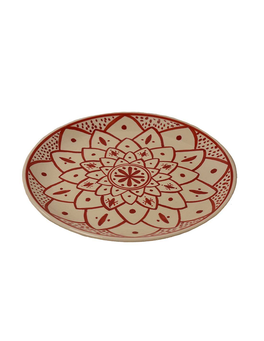 Πιάτο διακοσμ.κεραμ.χειροποίητο 30εκ. Red maroco