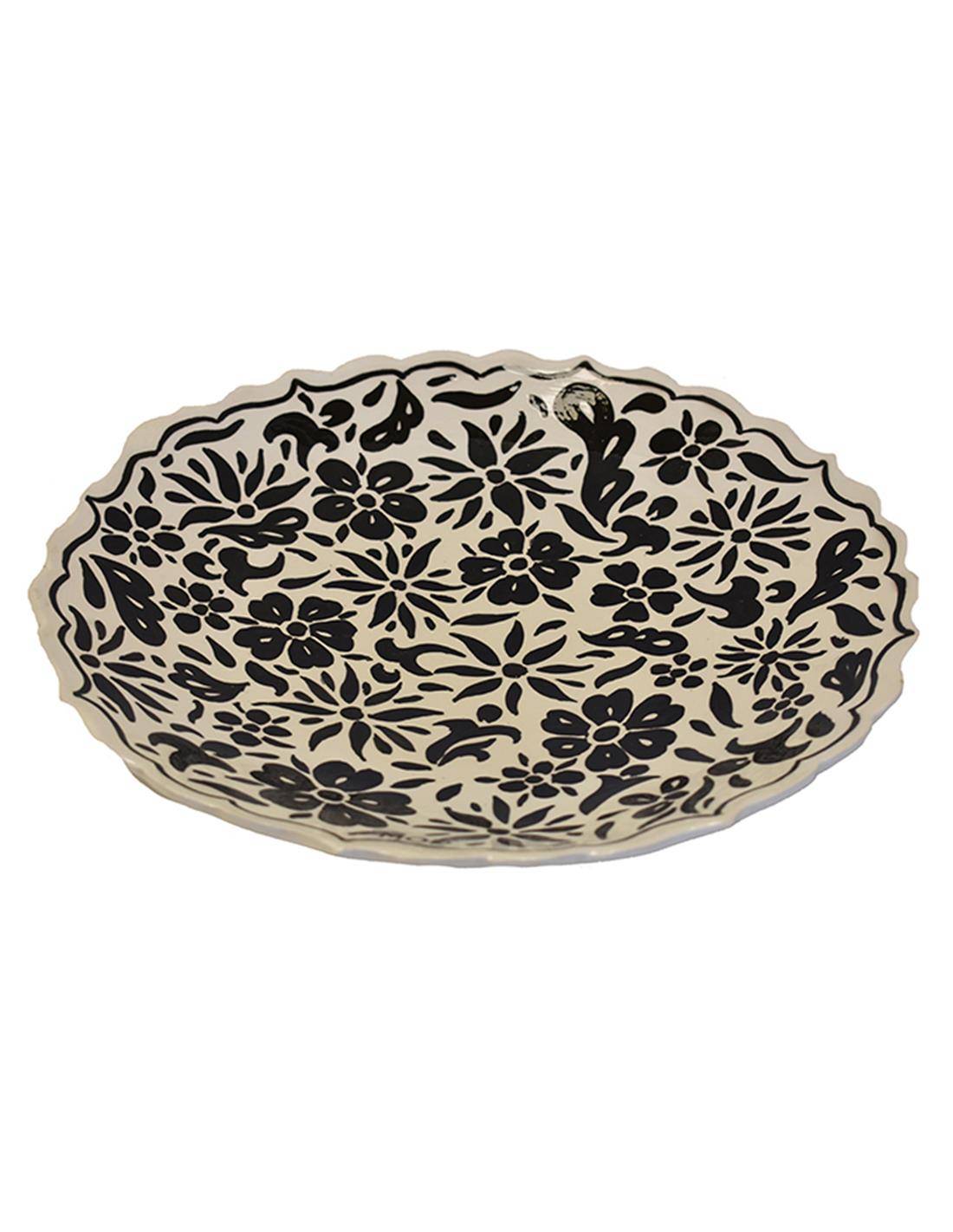 Πιάτο διακσομ.κεραμ.χειροποίητο βαθύ 40εκ. Black kapisik