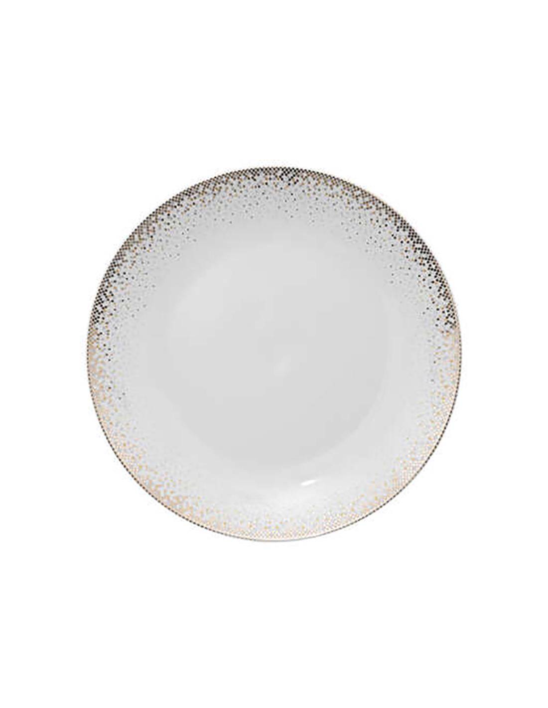 Πιάτο πορσελ.λευκό με dots φαγητού Φ27