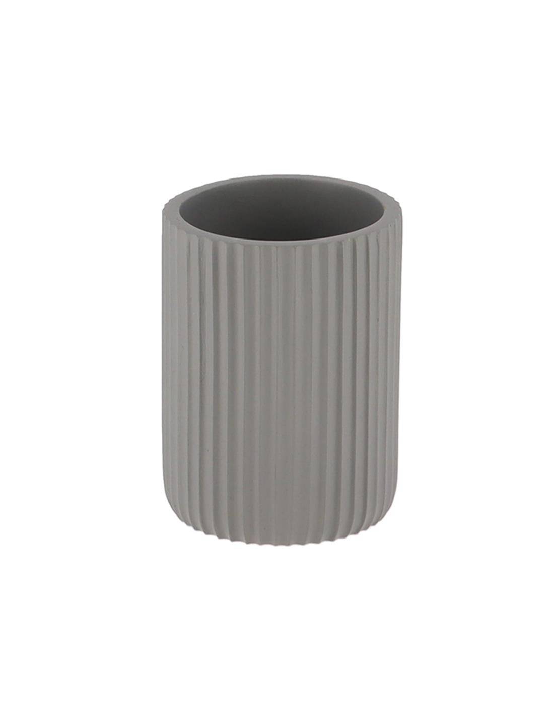 Ποτήρι μπάνιου polyresin γκρι stripes