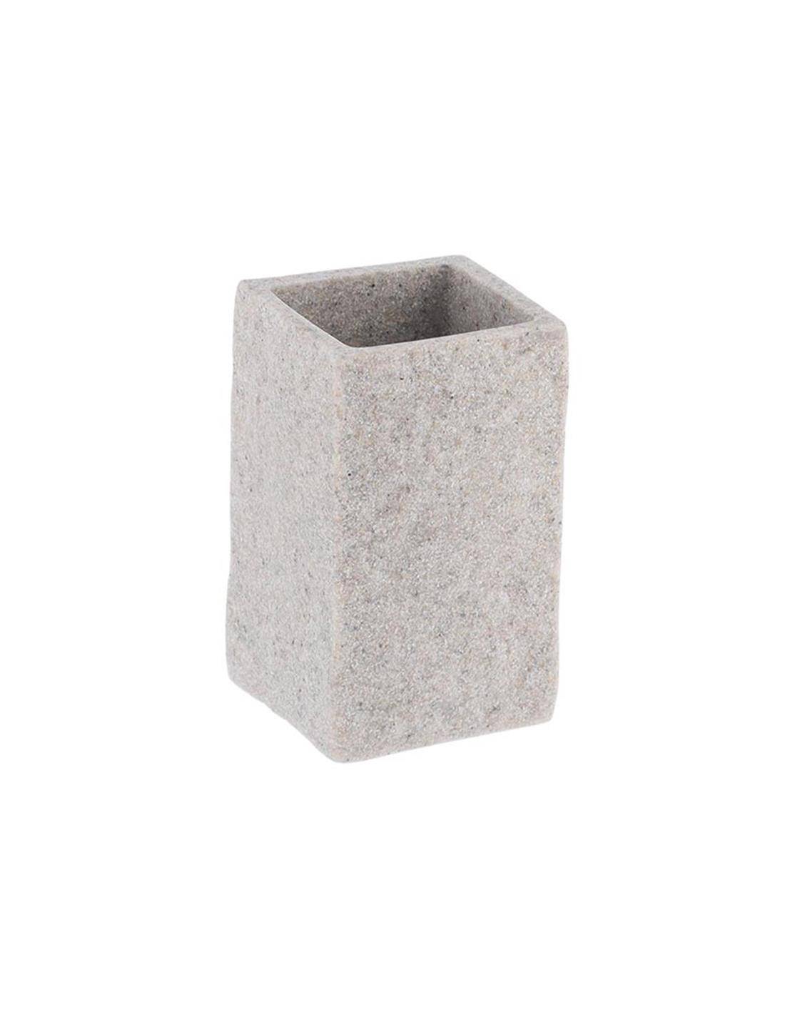 Ποτήρι μπάνιου polyresin stone γκρι