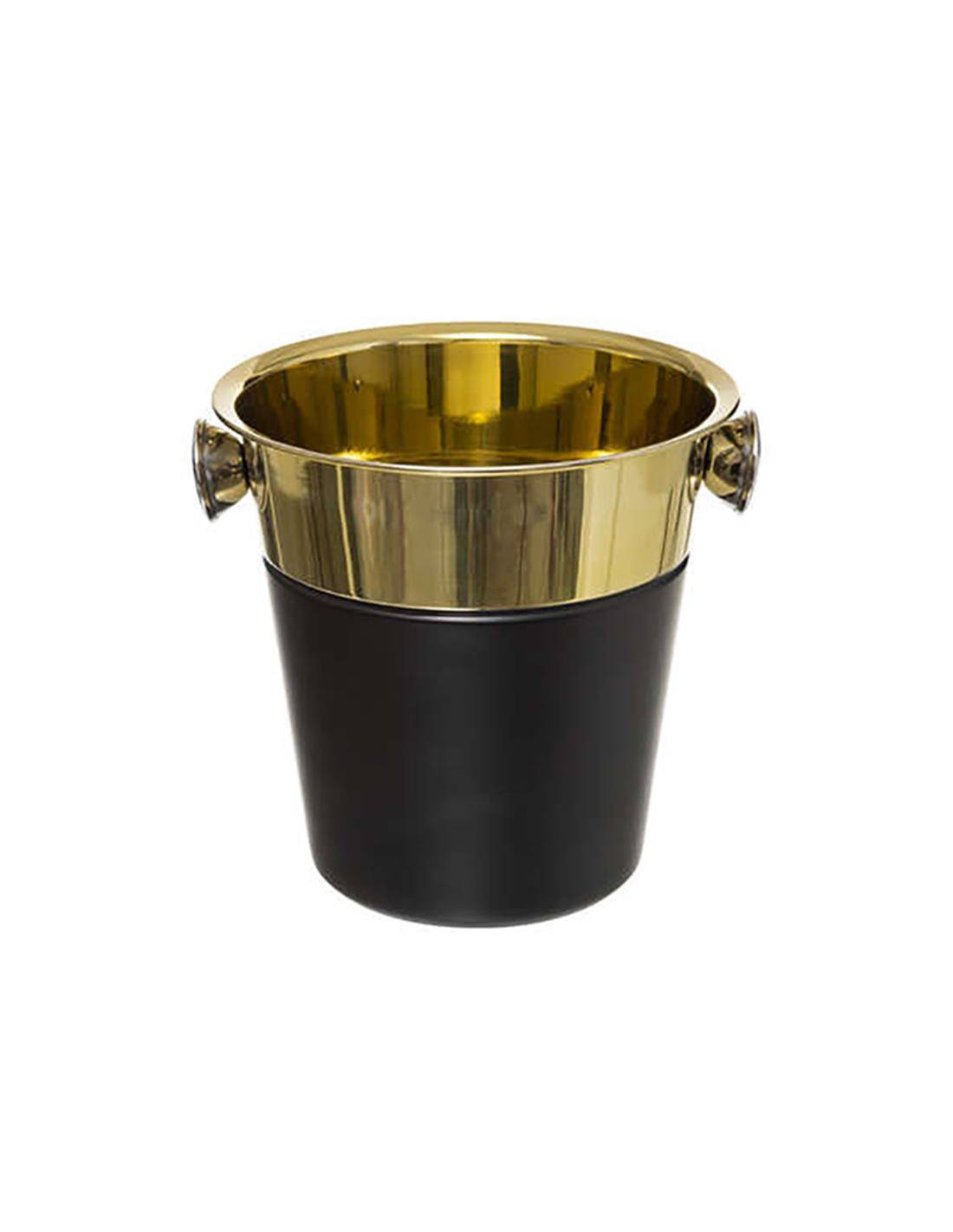 Σαμπανιέρα μεταλ.ανοξ.ατσάλι μαύρο με χρυσό 23.5Χ21