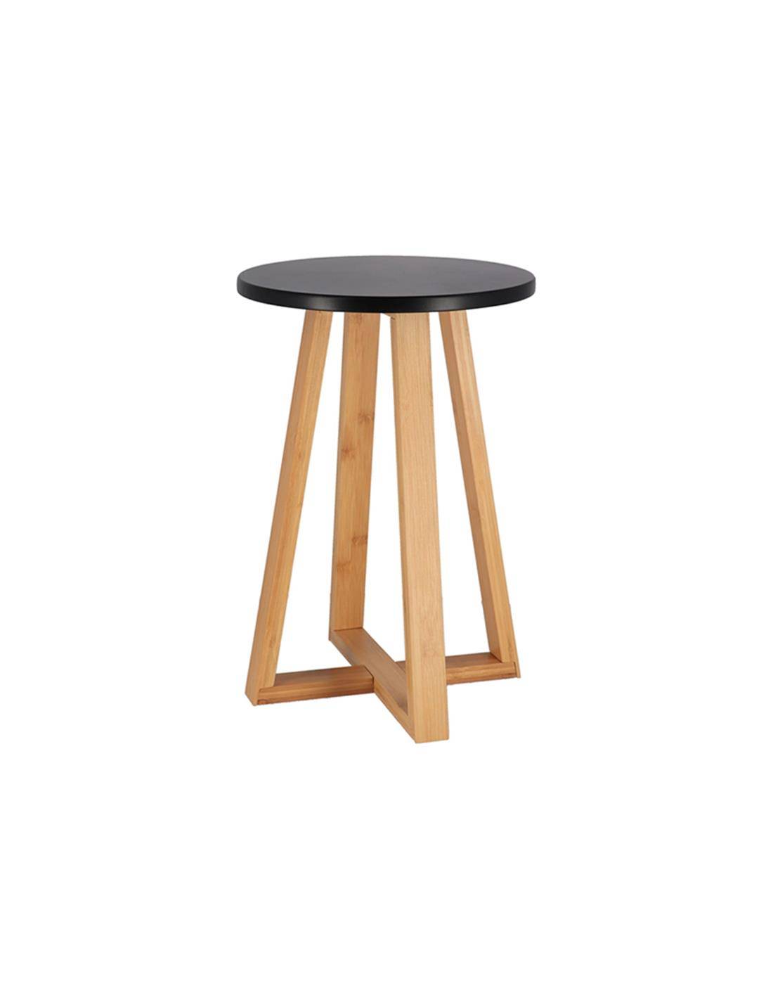 Σκαμπώ ξύλινο μαύρο  bamboo 30Χ43