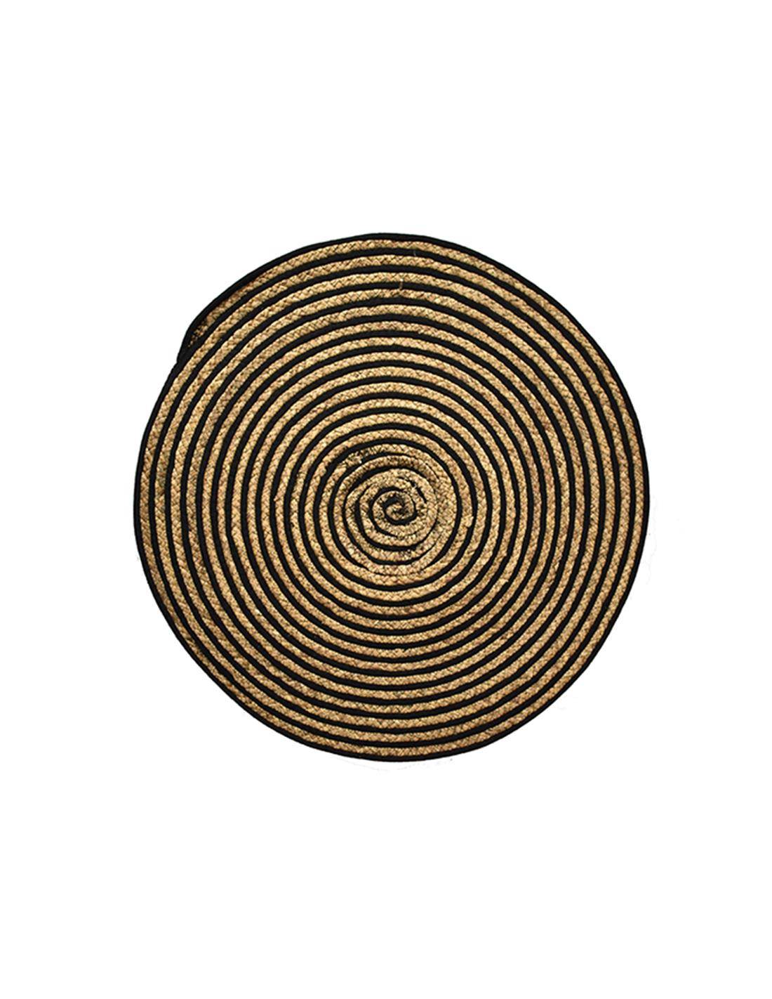 Σουπλά ψαθινο με βαμβ.μαύρο ριγέ σχ. Φ70