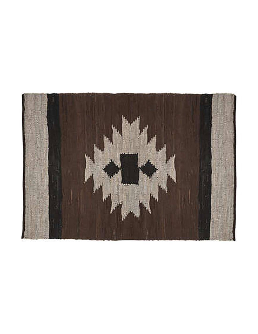 Χαλί δερμάτινο καφέ χρ. 120Χ170