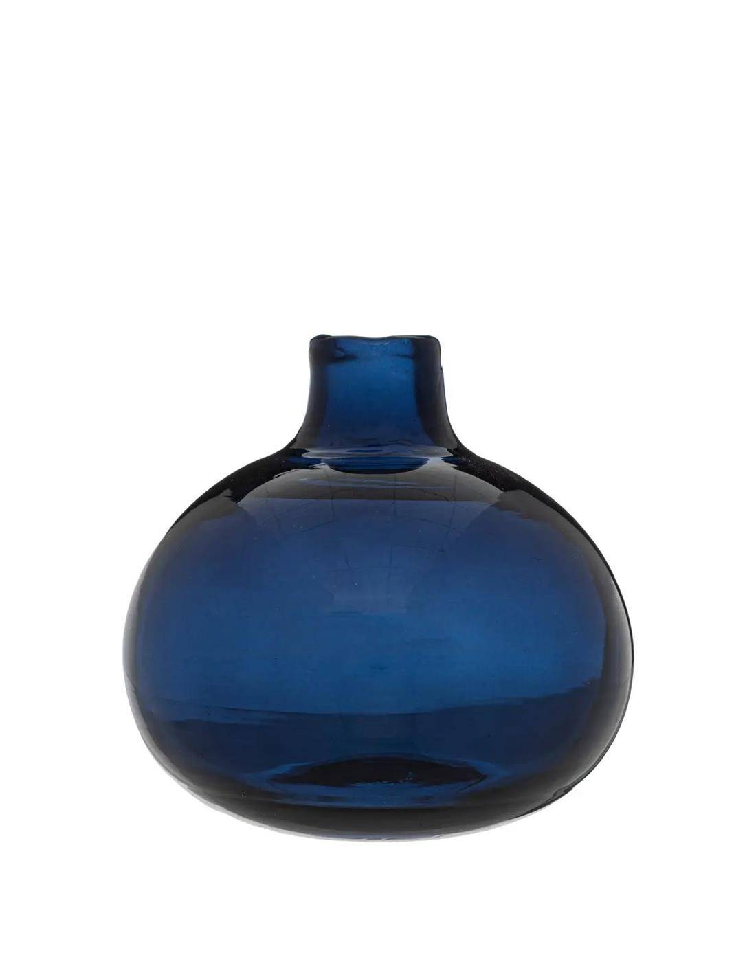 Βάζο γυαλ.μπουλ μπλε Φ12Χ11