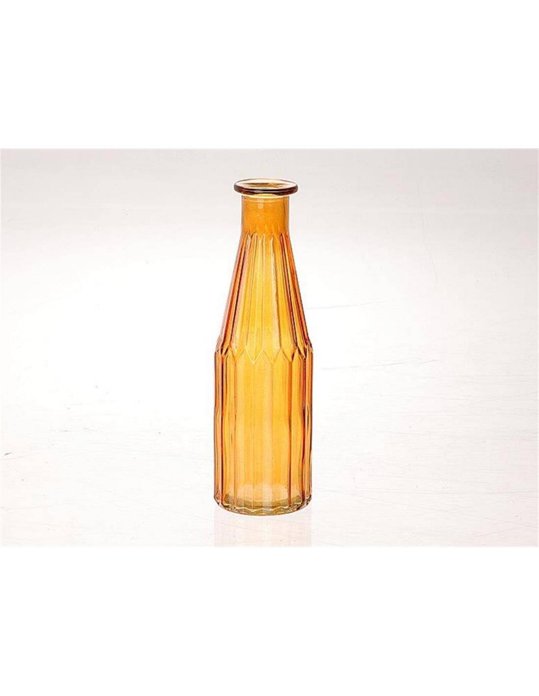 Βάζο γυαλ.πορτοκαλί 7,5Χ25