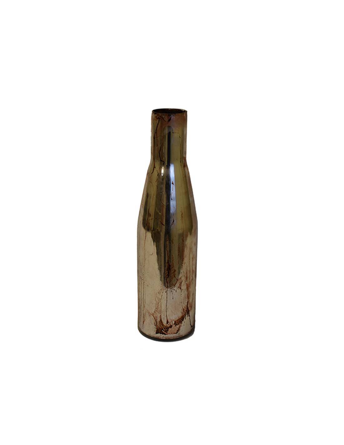 Βάζο μπουκάλι γυαλ.burned brown 11,5X44