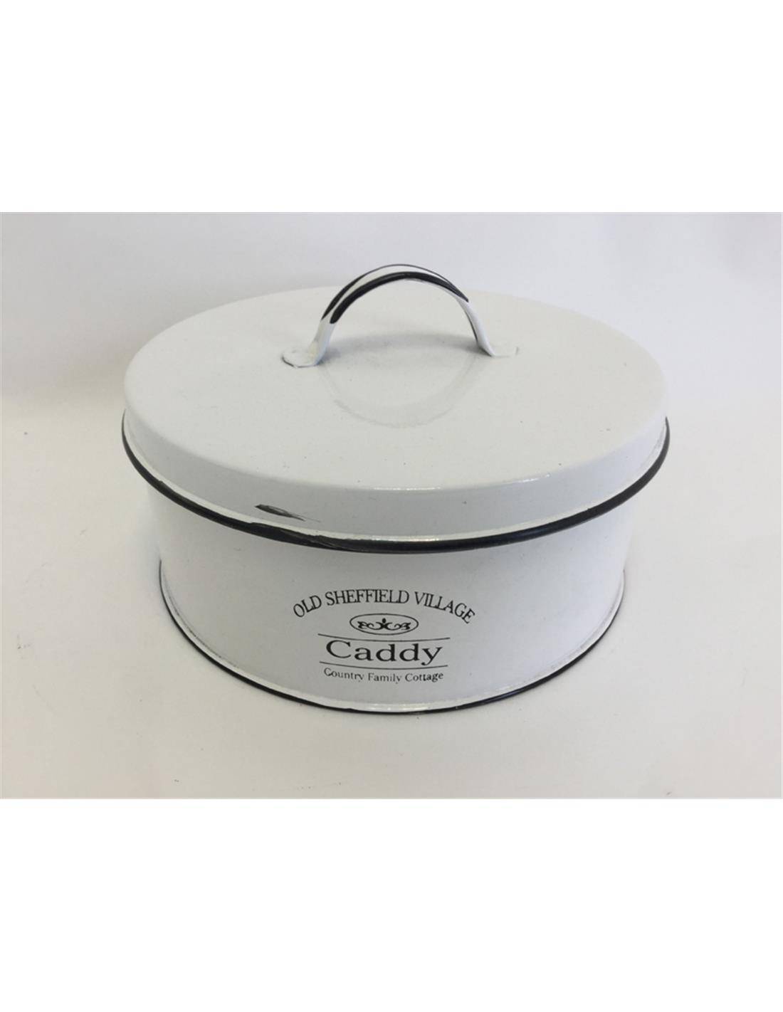 Δοχείο με καπάκι μεταλ.λευκό 7.5Χ18