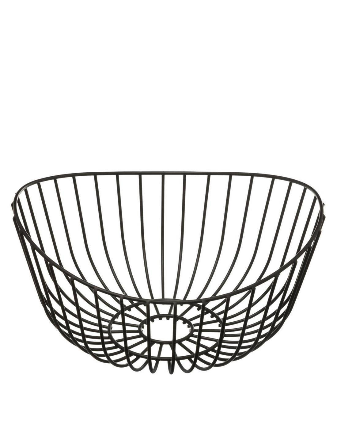 Μπωλ φρουτιέρα μεταλ.μαύρη  curved 27Χ13