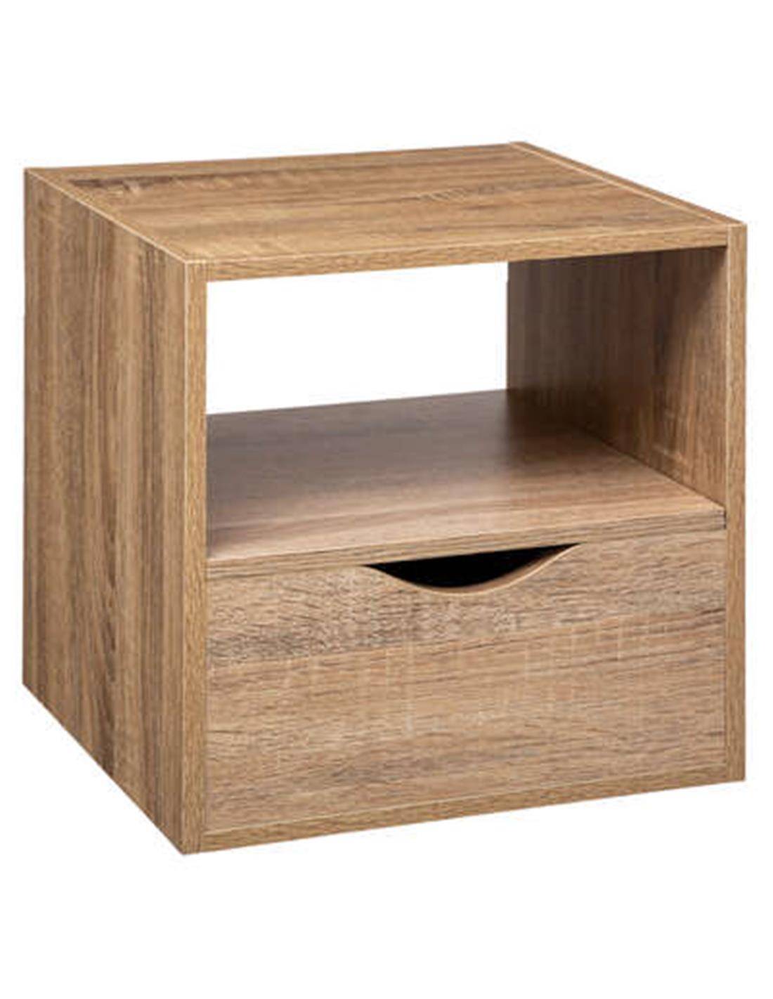 Ραφιέρα με συρτάρι τοίχου MDF φυσικό 31Χ15Χ31