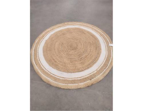 Χαλί γιούτας φυσικό/λευκό Φ120