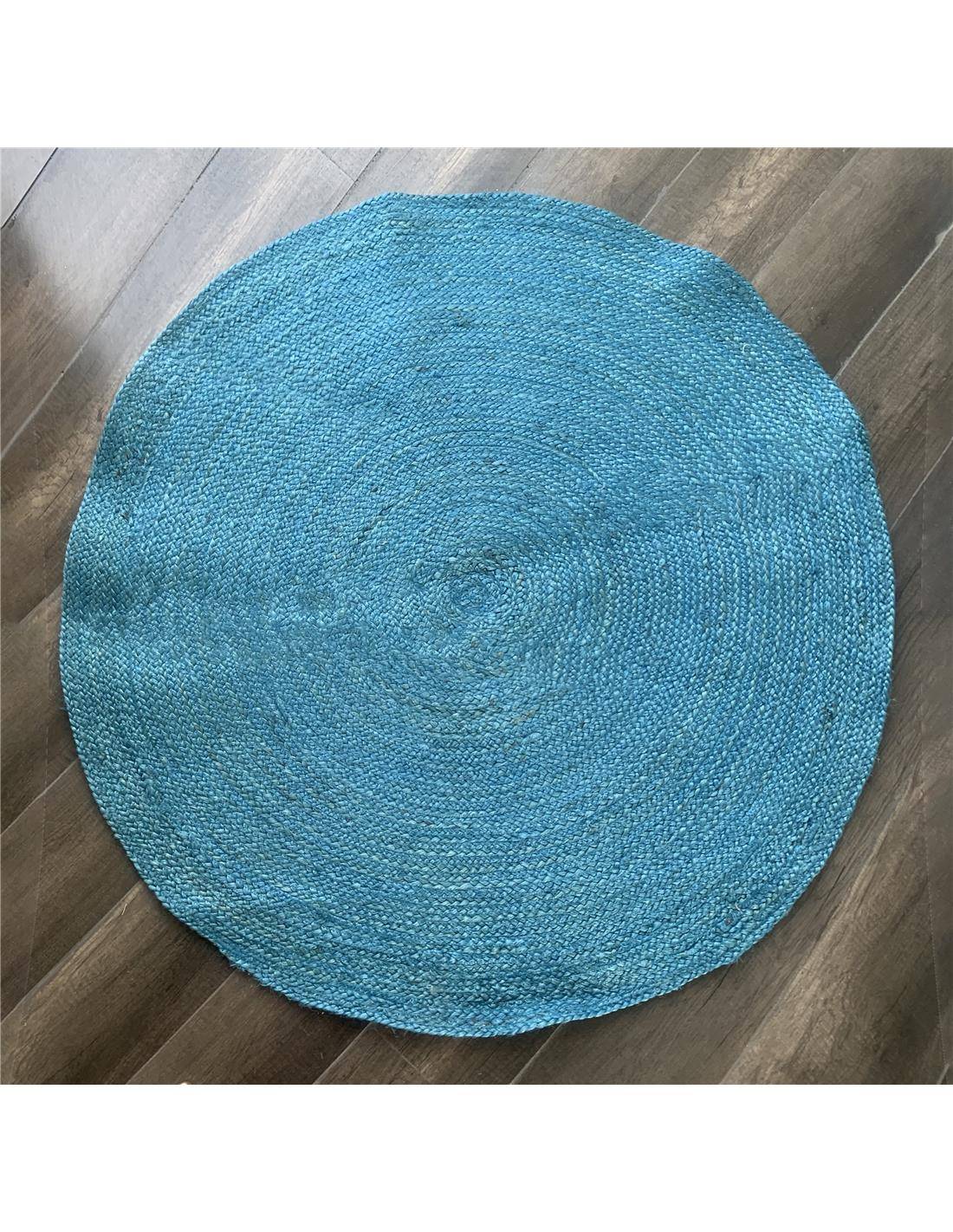 Χαλί γιούτας τυρκουάζ Φ120