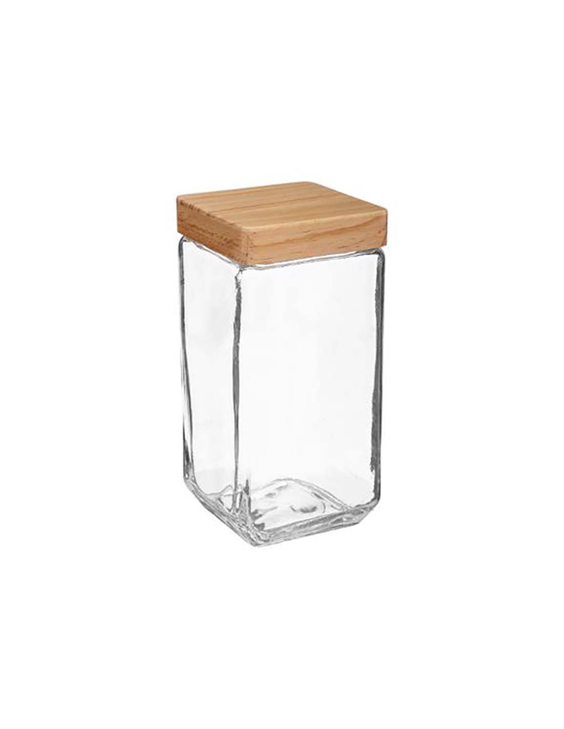 Δοχείο γυαλ.με ξύλ.καπάκι 2lt 11Χ11Χ22,5