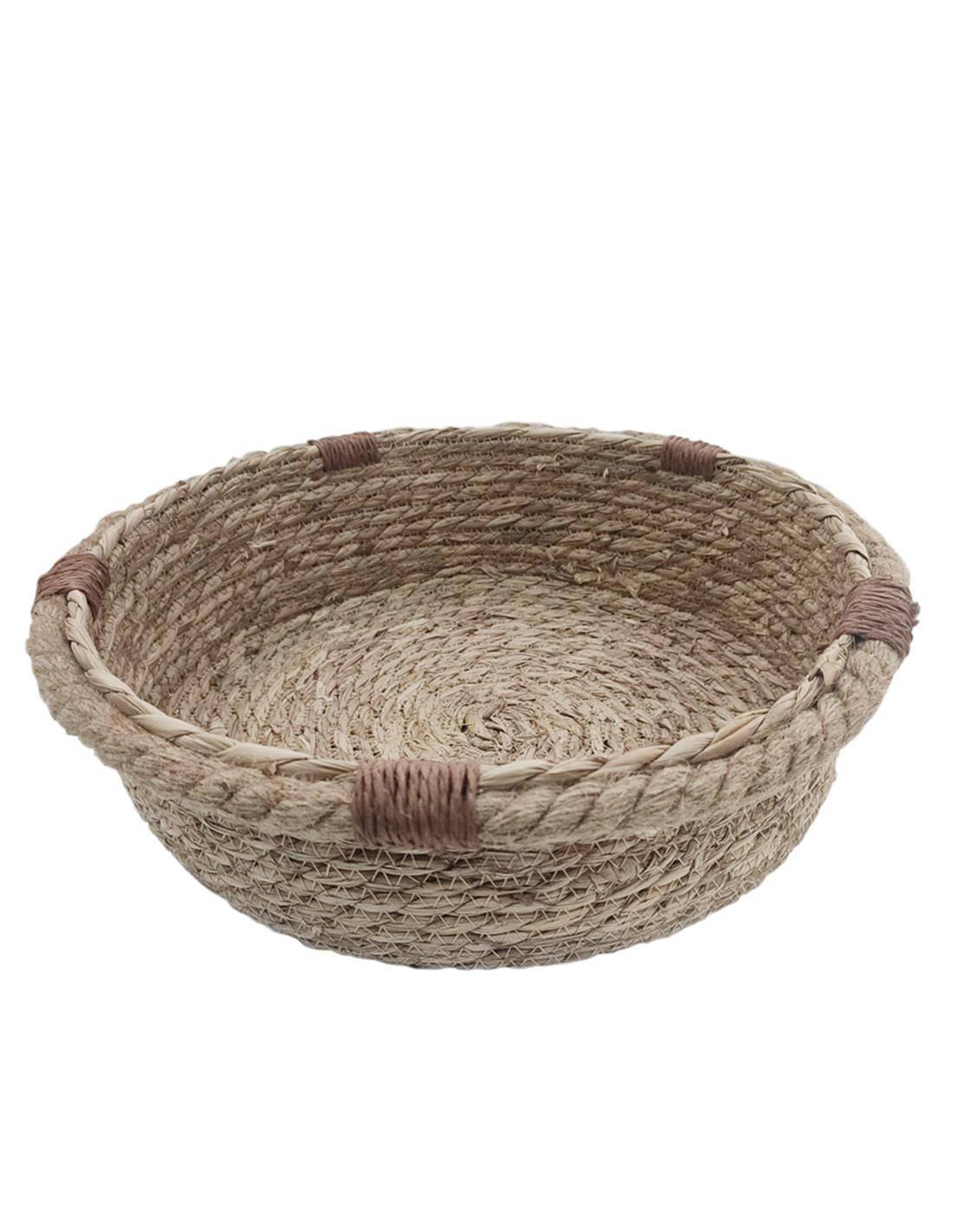 Καλάθι πιατέλα ψάθινο με κοτσίδα 36Χ9,5
