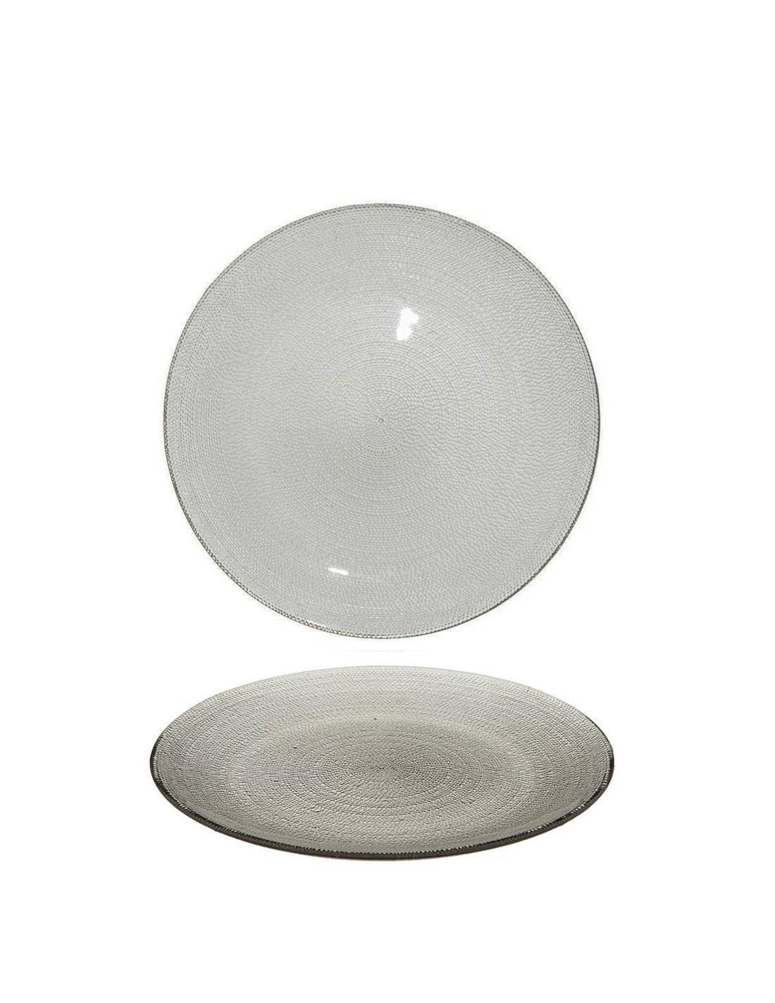 Πιάτο γυαλ. γκρι Φ21