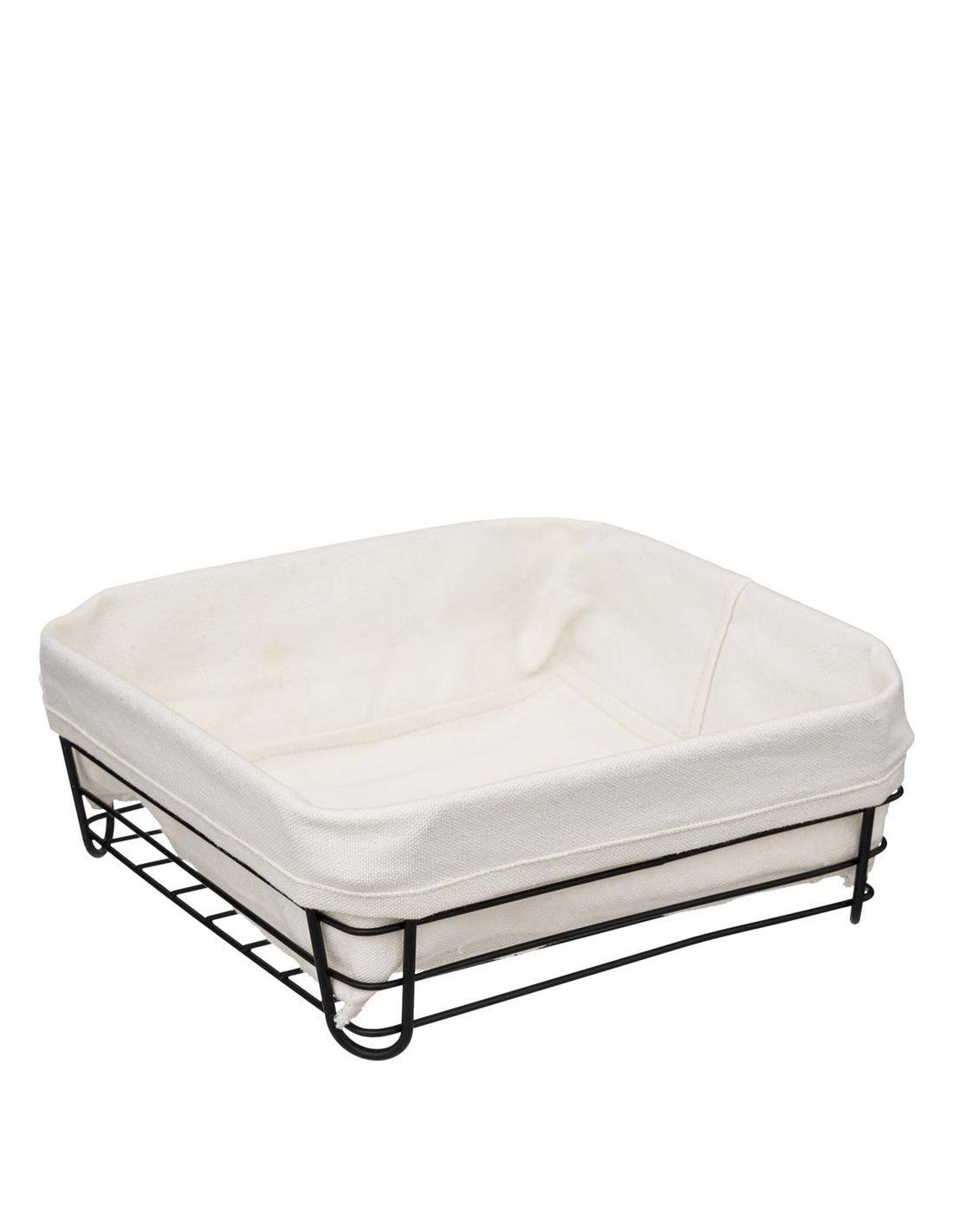 Ψωμιέρα μεταλ.με υφασμα 25,5Χ25,5Χ10,5