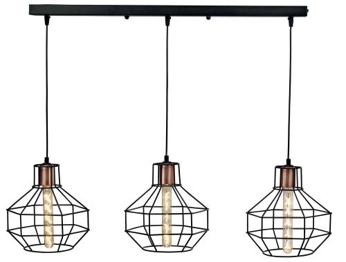 Φωτιστικό Πολύφωτο 3φ Μέταλλο μαύρο Ε27