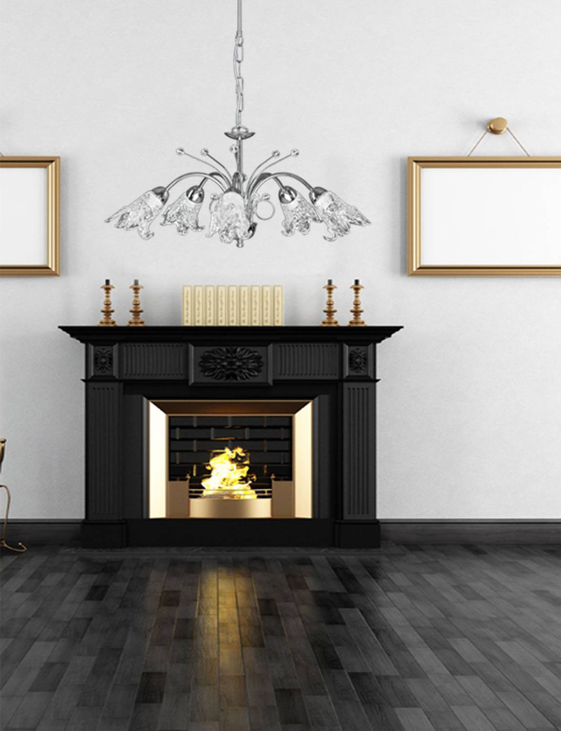 Φωτιστικό Πολύφωτο 5φ Μέταλλο χρώμιο/Γυαλί Ε14