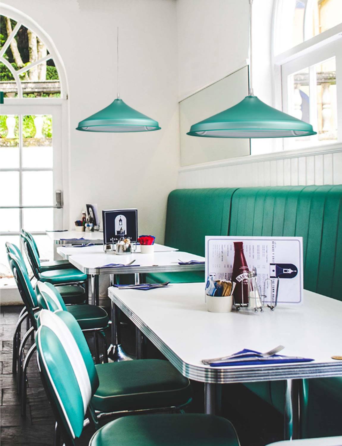 Φωτιστικό φθορίου Led plexiglass βεραμάν σατινέ 32w